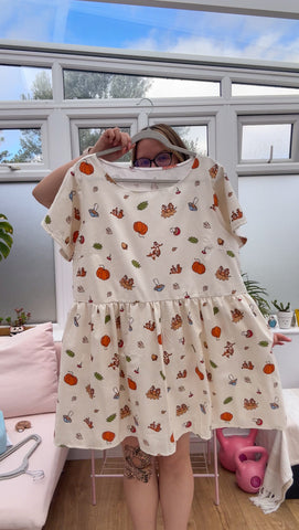 Autumn Chipmunks Flannel Smock UK 22/24