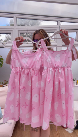 Pink Ghostie Babydoll Sundress UK 10-20