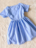 Denim chambray smock with tie back and pockets UK size 12/14