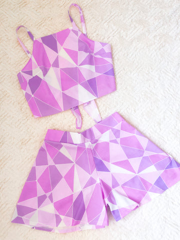 Galactic Purple Wall High Waisted Shorts